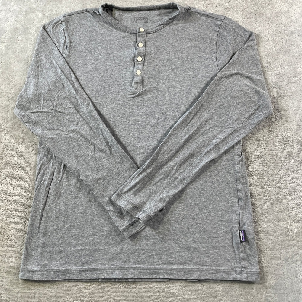 Patagonia Daily Henley Shirt Men Medium Grey Casual Camping Light Outdoor Hiking